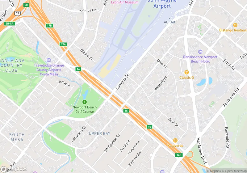 Map of Newport Beach Campus Drive