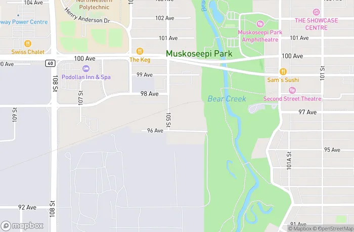 Map of Grande Prairie 105 Street