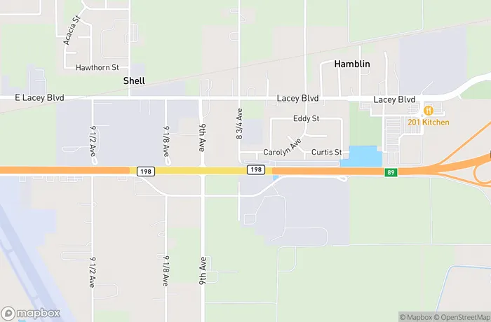 Map of California - Hanford - 8 3/4 Avenue