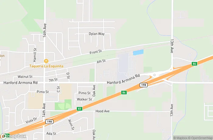 Map of California - Hanford - Hanford Armona Road