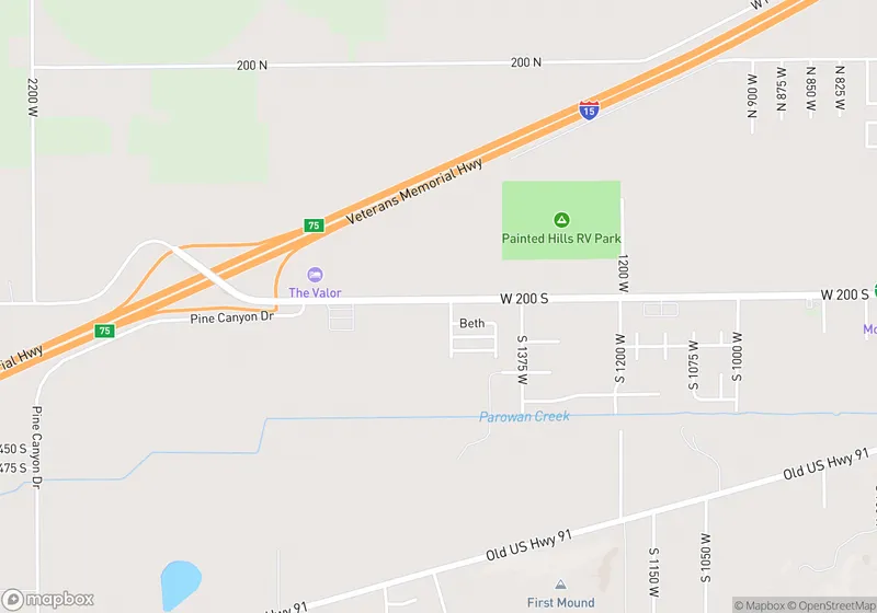Map of Parowan West 200 South