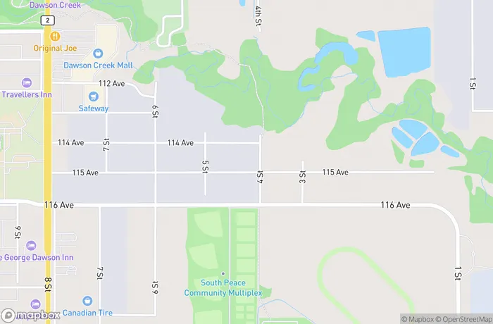 Map of Dawson Creek 115 Avenue