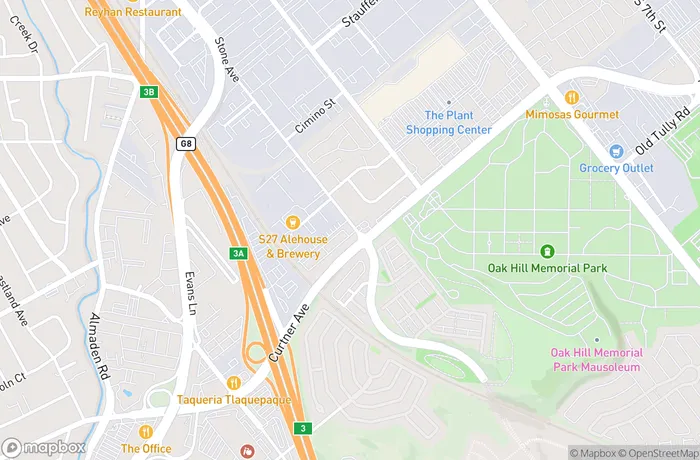 Map of Bay Area Self Storage Curtner/Stone