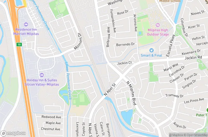Map of California - Milpitas - Hanson Court