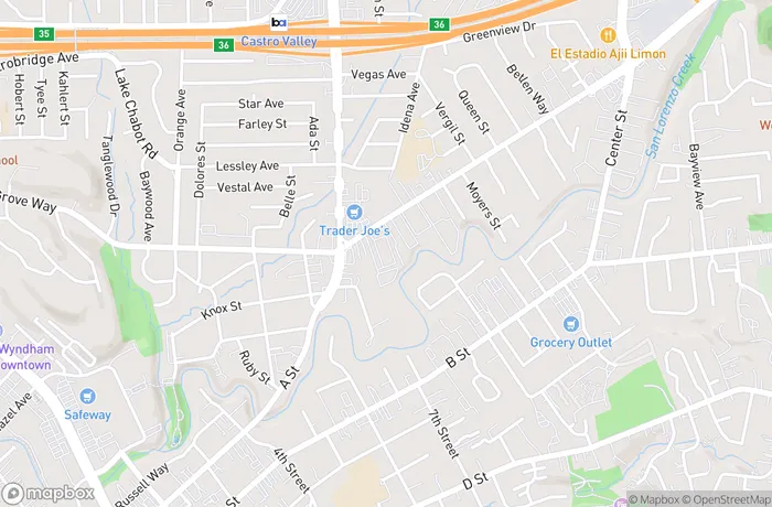 Map of Castro Valley Hayward Storage