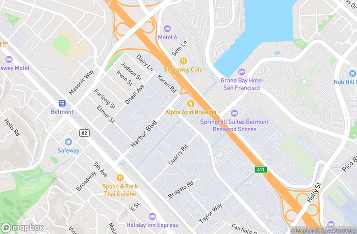 Map of Bay Area Self Storage Belmont 2 | 100 Industrial Road