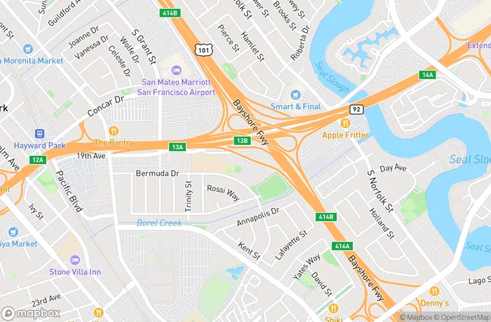 Map of Bay Area Self Storage San Mateo