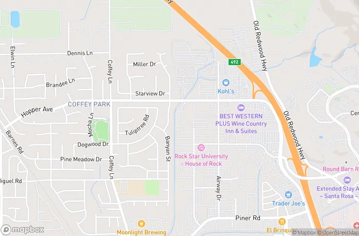Map of California - Santa Rosa - Hopper Avenue