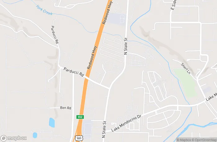 Map of California - Ukiah - Parducci Road