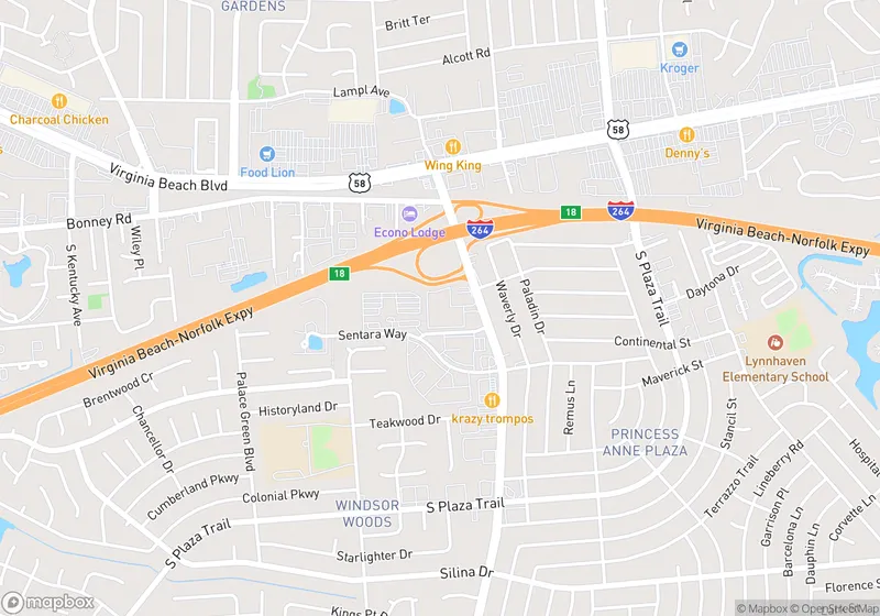 Map of South Rosemont Road