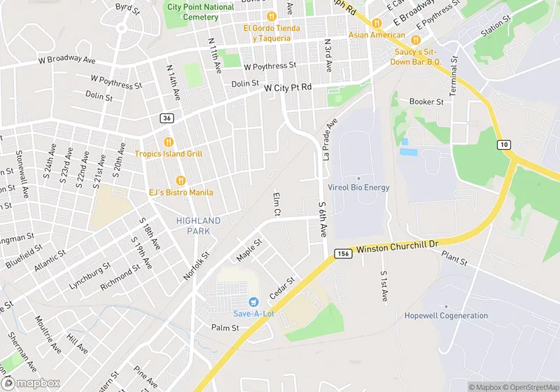 Map of Elm Court