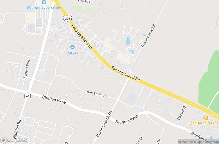 Map of Bluffton Fording Island Road