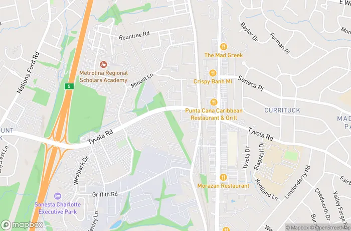 Map of Charlotte Tyvola Road