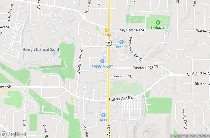 Map of Atlanta Moreland Avenue Se