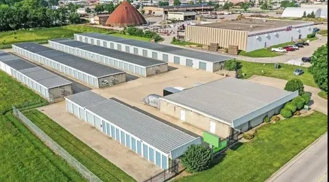 Aerial view of the Storage Star self-storage facility in Champaign, IL on W Kenyon Rd