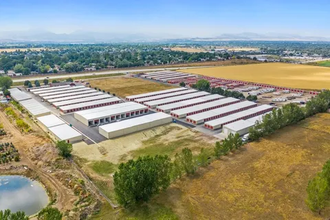 Aerial picture of the drive-up self-storage units in Loveland, CO.