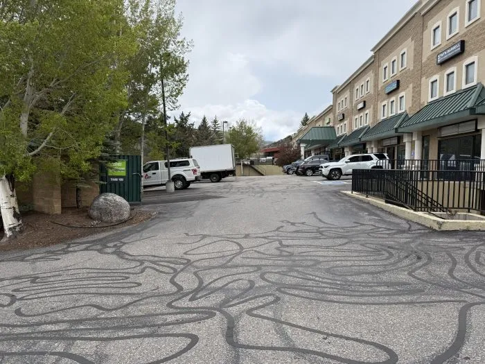 Driveway leading to the main parking lot and office entrance at Storage Star, featuring climate-controlled storage units and commercial storage spaces in Avon, CO