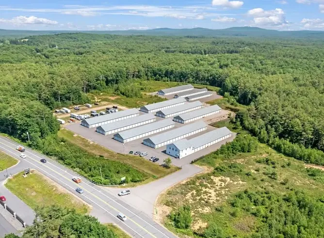 Aerial view of Storage Star self-storage in Berwick at 560 Portland St