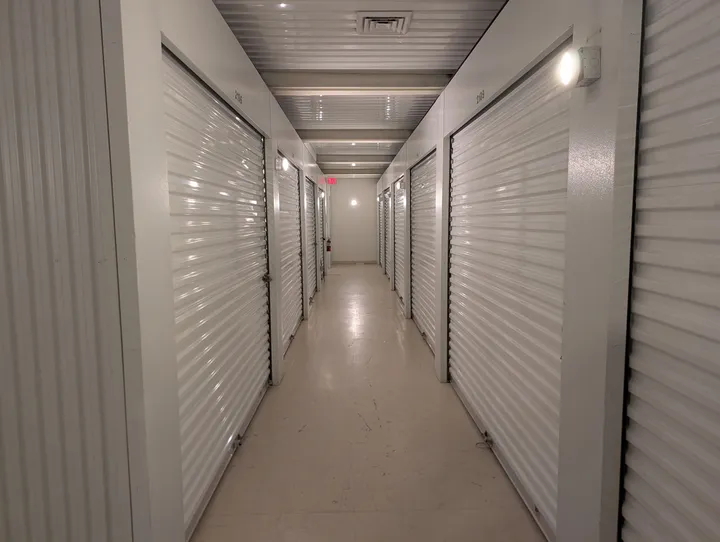Hallway of indoor climate-controlled self-storage in Glen Allen, VA, on Mountain Rd