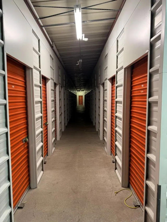 A hallway featuring indoor storage units in Avon at Storage Star on Nottingham Rd