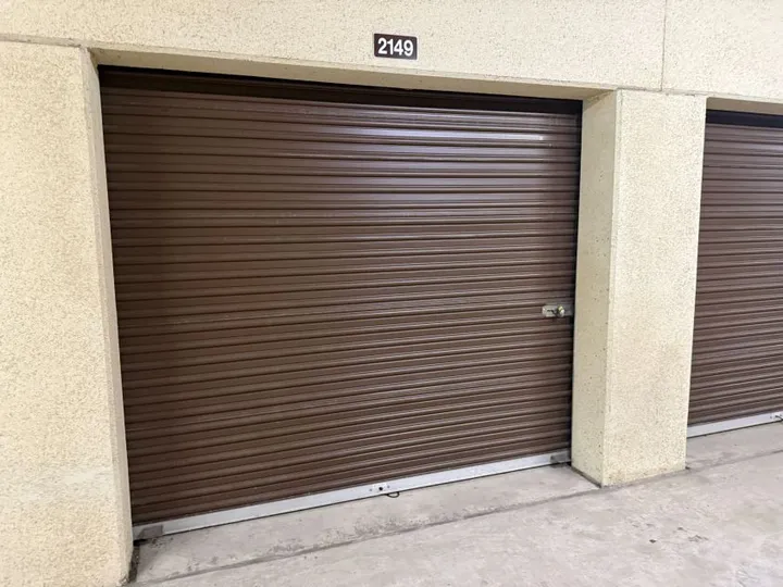 Close-up of covered storage units at Storage Star self-storage in Arlington Heights