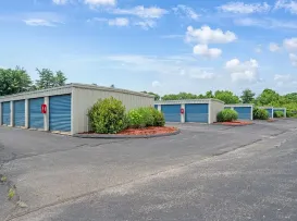 Wide drive aisles with outdoor drive-up storage units in Wilbraham at 2535 Boston Rd