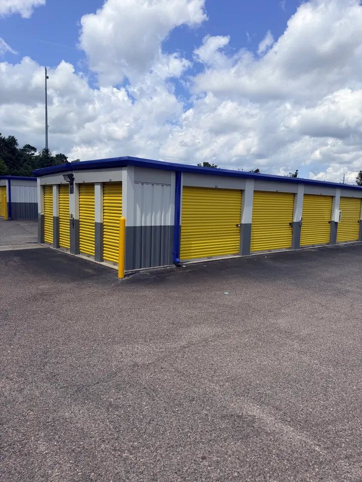 Exterior view of drive-up self-storage units at 2675 Whiskey Rd in Aiken, SC