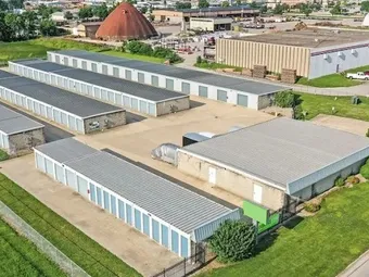 Aerial view of the Storage Star self-storage facility in Champaign, IL on W Kenyon Rd