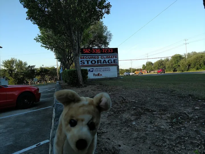 Roadside electronic sign for Secured Climate Storage.