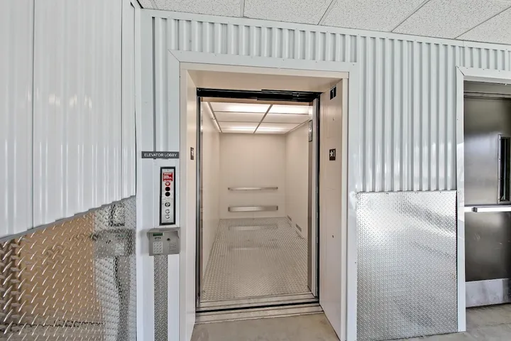 Interior view of an elevator for customer use.
