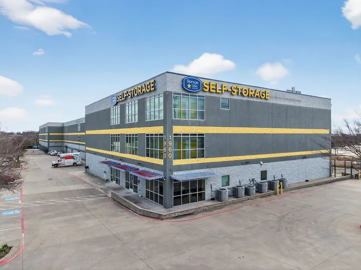 Daytime exterior view of the multi-story storage facility.