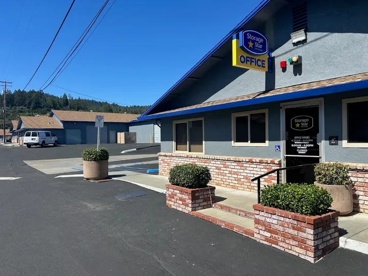 Front exterior of the rental office with 'Storage Star' signage