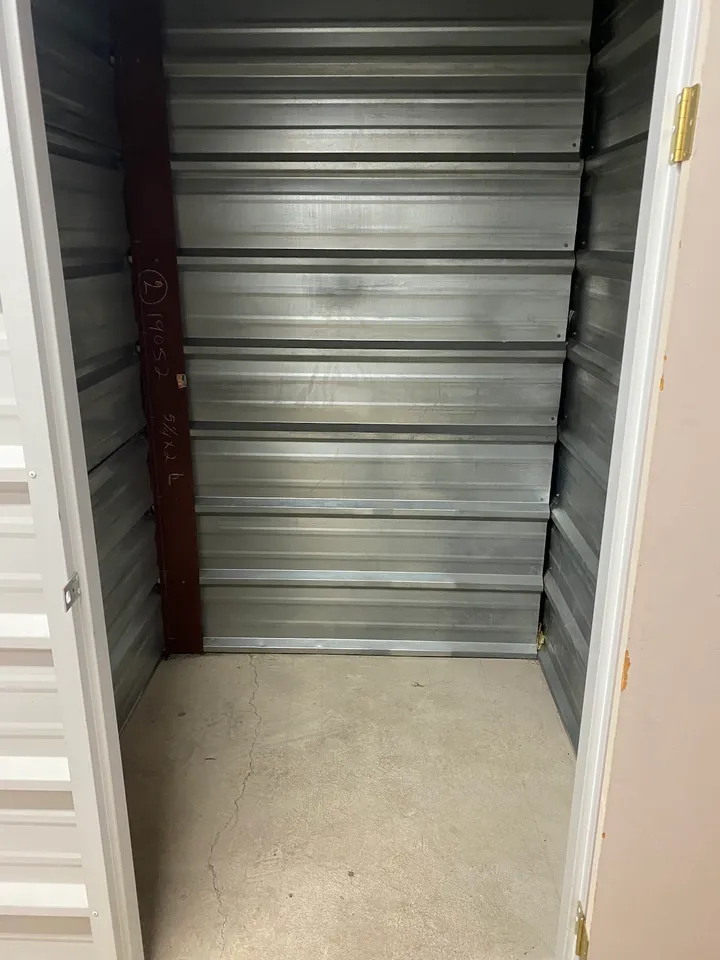 Empty storage unit interior