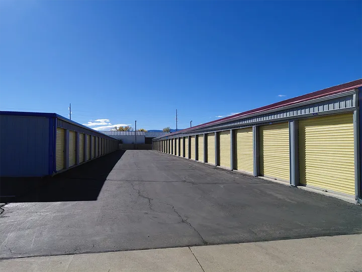 Rows of outdoor storage units