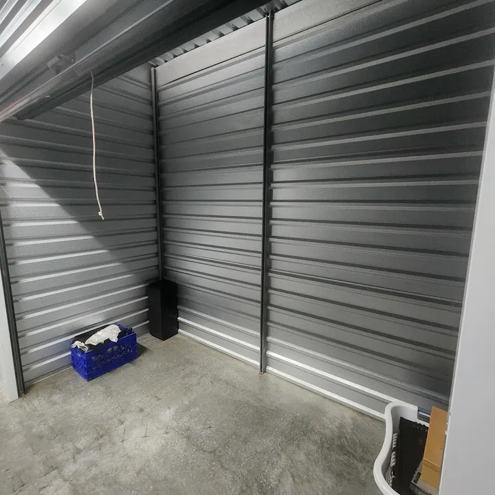 Empty interior of a storage unit.