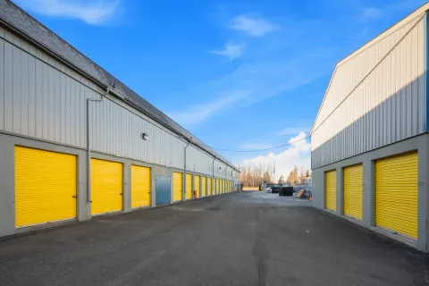 High-security drive-up storage units in Anchorage, at Boniface Parkway.